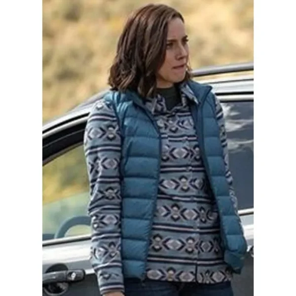 Yellowstone Lynelle Perry Blue Puffer Parachute Vest