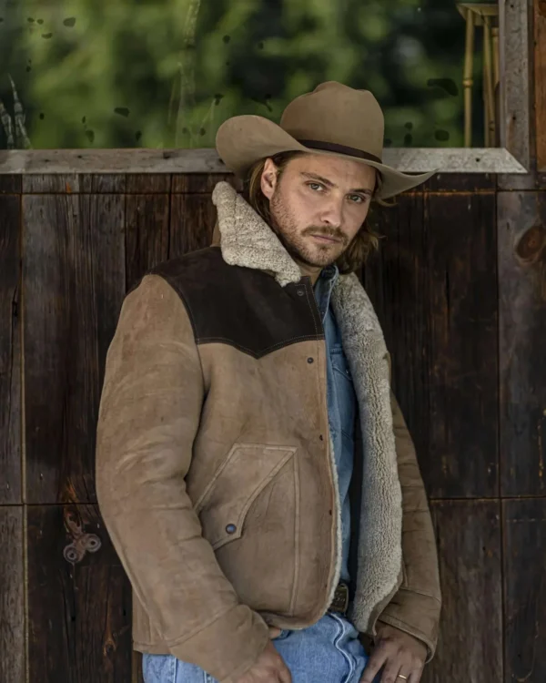 Yellowstone S05 Luke Grimes Suede Leather Brown Jacket