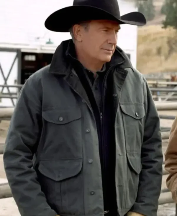 Yellowstone Season 2 John Dutton Cotton Black Jacket