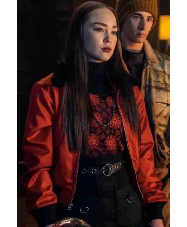 Yoko Tanaka Wednesday 2022 Red Bomber Jacket