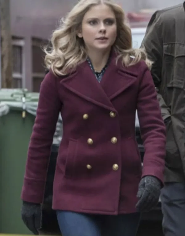 iZombie Rose McIver Maroon Double Breasted Peacoat