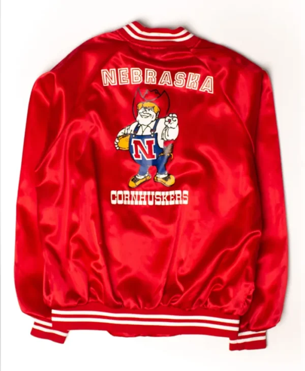 1980’s Nebraska Cornhuskers Satin Varsity Jacket Back