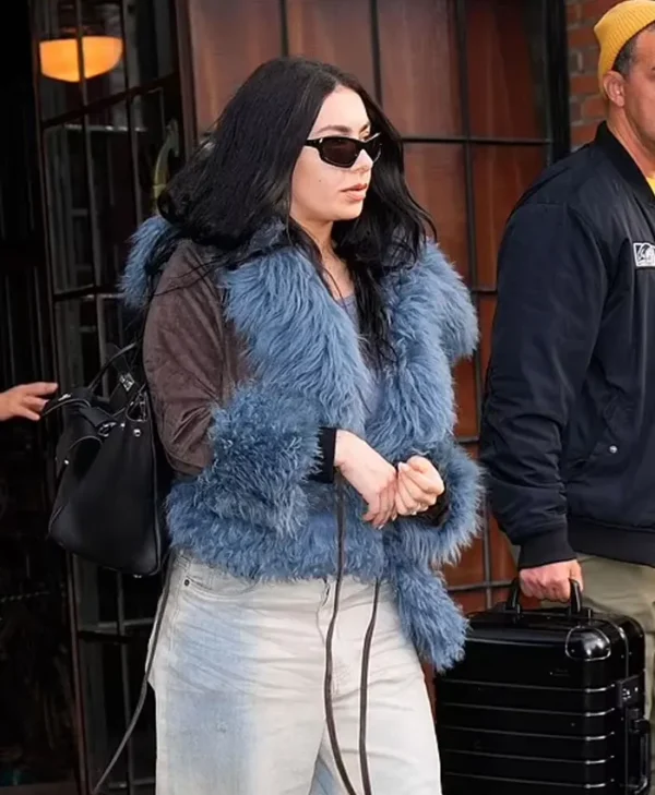 Charli XCX Blue Fur Jacket