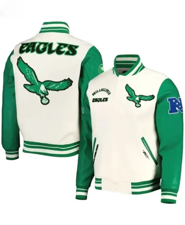 Cream-Philadelphia-Eagles-Retro-Varsity-Jacket