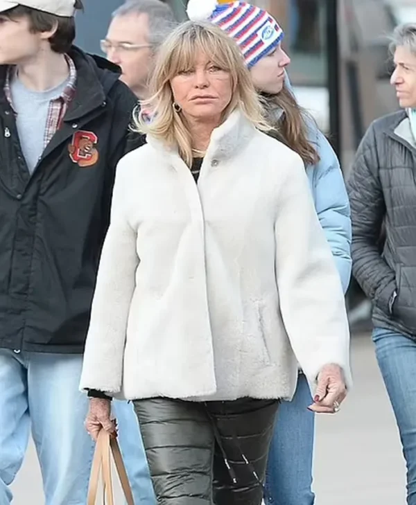 Goldie Hawn Aspen Street White Jacket