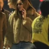 Hailey Bieber LA Concert Fur Jacket