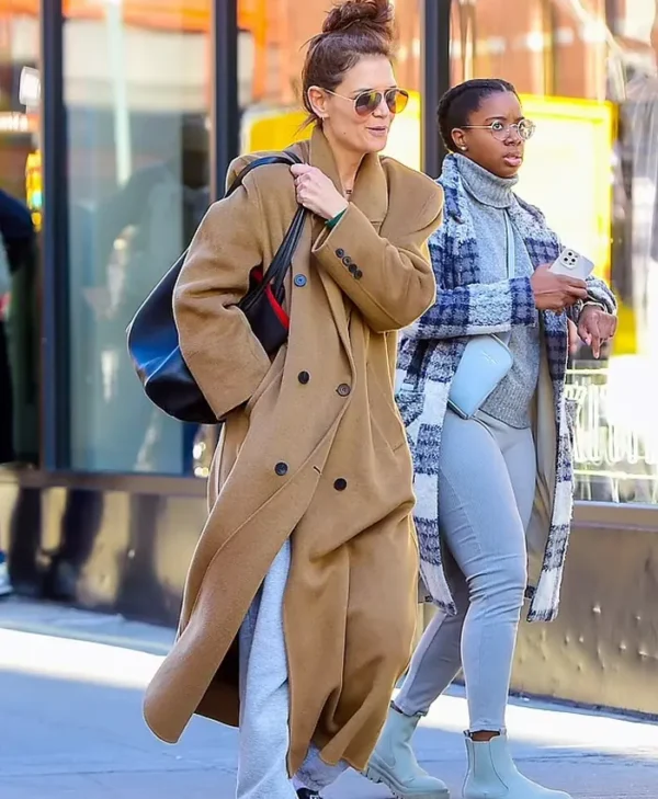 Katie Holmes Camel Long Coat