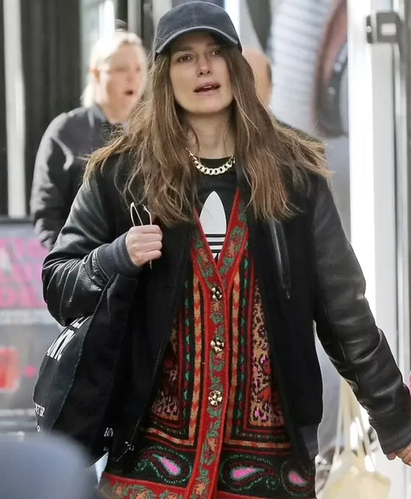 Keira Knightley London Hampstead Leather Biker Jacket