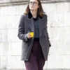 Keira Knightley Tweed Grey Wool Blazer
