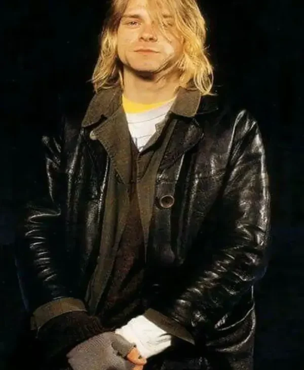 Kurt-Cobain-Black-Leather-Coat-For-Sale