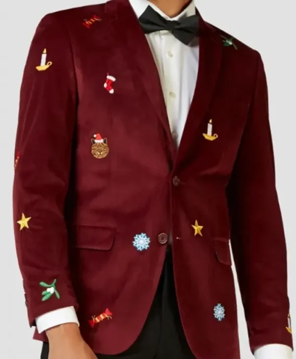 Mens-Christmas-Maroon-Blazer