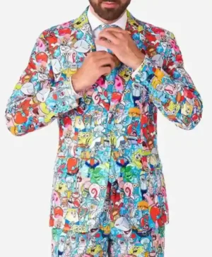 Mens-SpongeBob™-Frenzy-Printed-2-Piece-Suit-