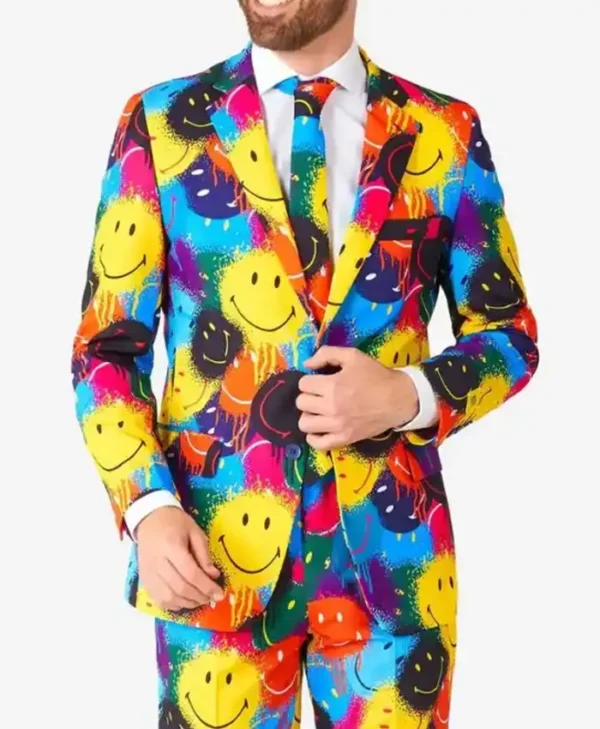 Mens-Stylish-Smiley®-Drip-Two-Piece-Suit