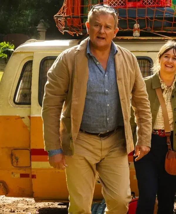 Paddington in Peru Hugh Bonneville Brown Jacket