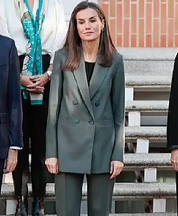 Queen Letizia Zarzuela Palace Double Breasted Coat