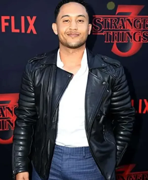 Stranger Things Tahj Mowry Black Leather Jacket