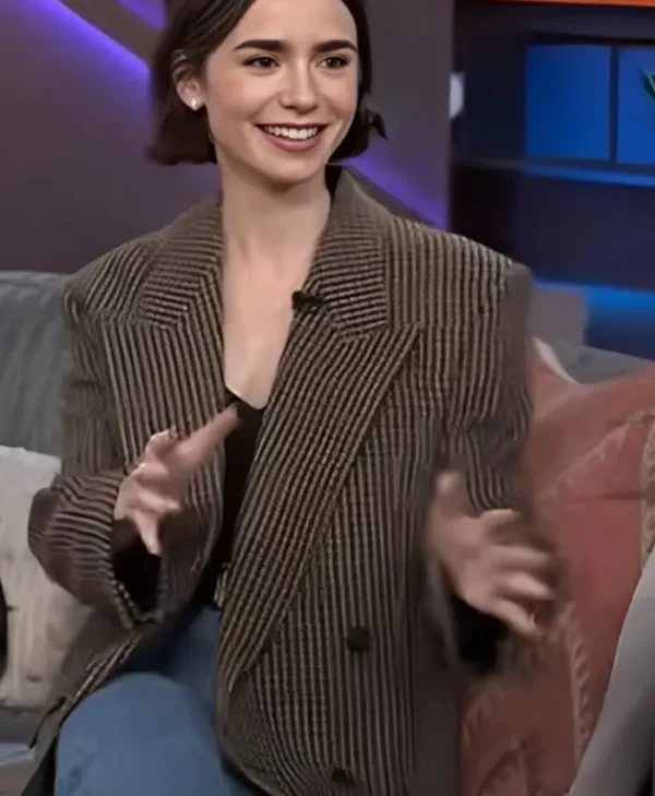 The Kelly Clarkson Show Lily Collins Checkered Blazer