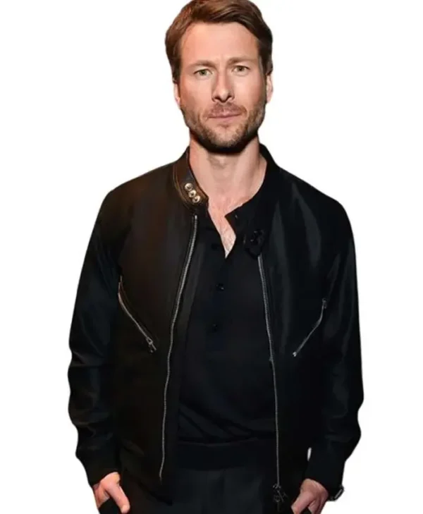 Twisters Glen Powell Black Leather Jacket