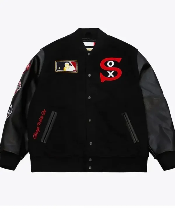 Chicago White Sox Black Out Vintage Logo Varsity Jacket