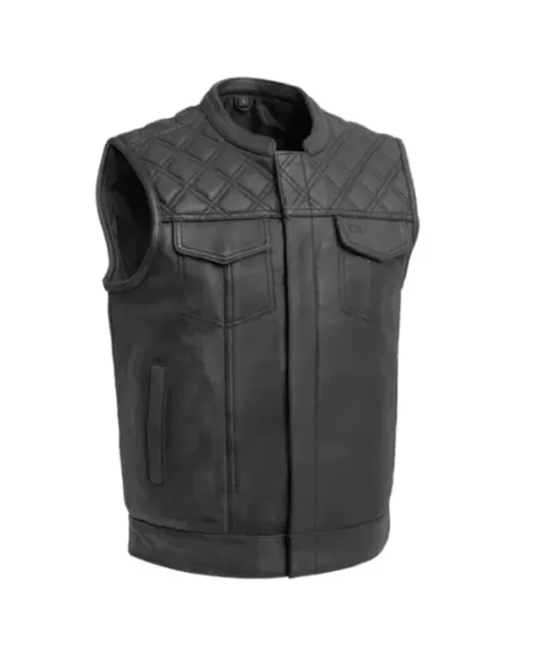 Downside Motorcycle Leather Black Vest