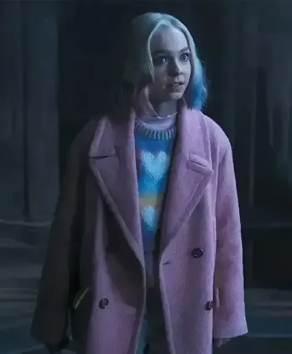 Enid Sinclair Wednesday S02 Pink Wool Coat