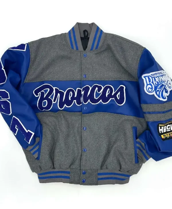 FSU Broncos Ole Skool Wool Grey Varsity Jacket