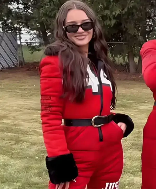 Kristin Juszczyk Red Snowsuit