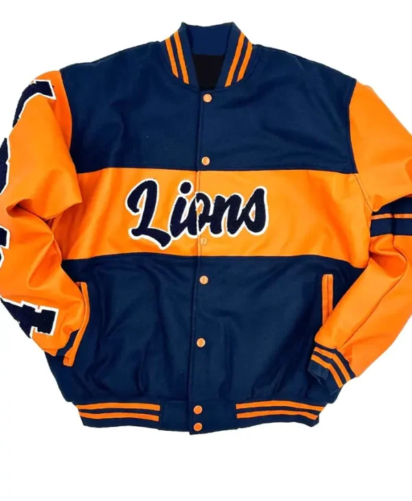 Lincoln Lions Ole Skool Wool Bomber Letterman Jacket