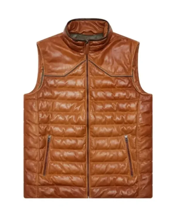 Maverick Leather Brown Vest