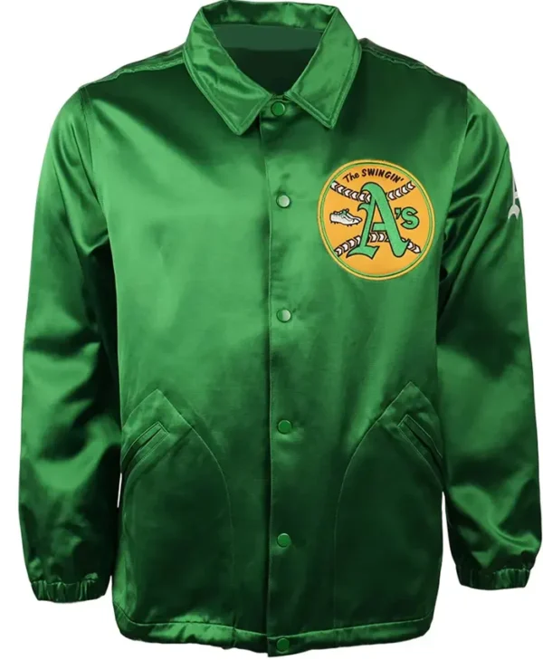 Oakland A’s 1971 Green Satin Windbreaker Jacket