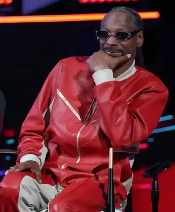 Snoop Dogg The Voice S26 Red Leather Tracksuit