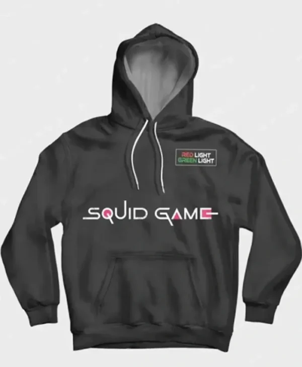 Squid Game Doll Red Light Green Light Black Pullover Hoodie