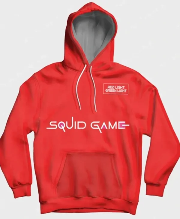 Squid Game Doll Red Light Green Light Red Pullover Hoodie