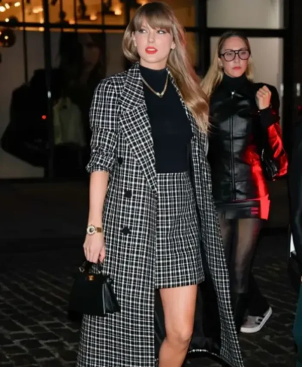 Taylor Swift NYC Girls Night Out Plaid Coat