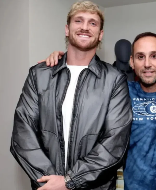 American Wrestler Logan Paul Grey Leather Jacket
