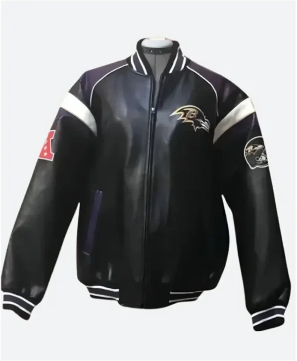 Baltimore Ravens Black Vintage Bomber Leather Jacket