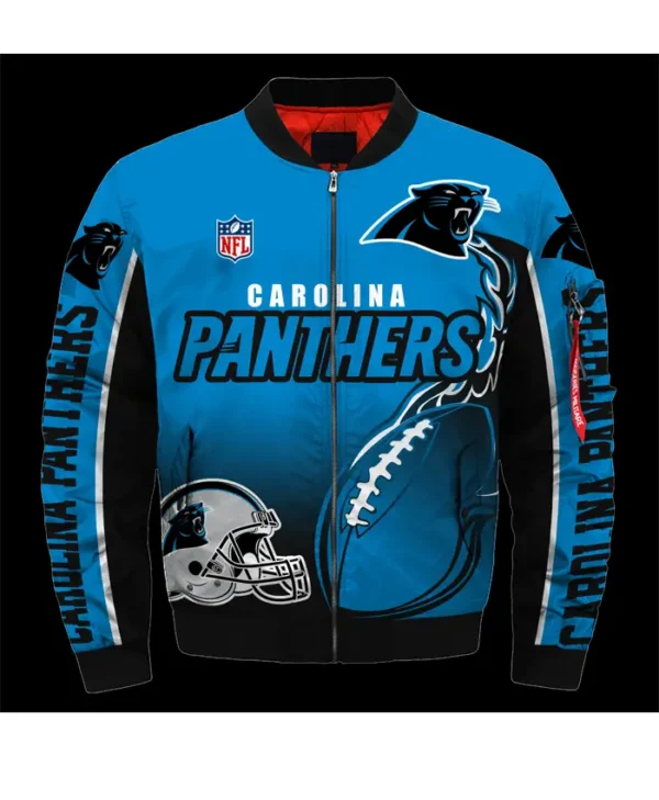 Carolina Panthers Printed Blue Bomber Jacket