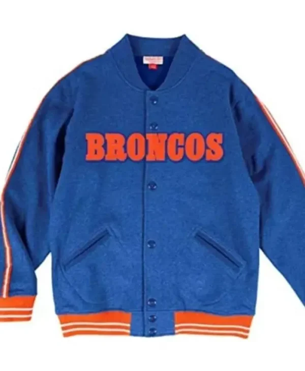 Denver Broncos NFL Play Call Blue Varsity Jacket