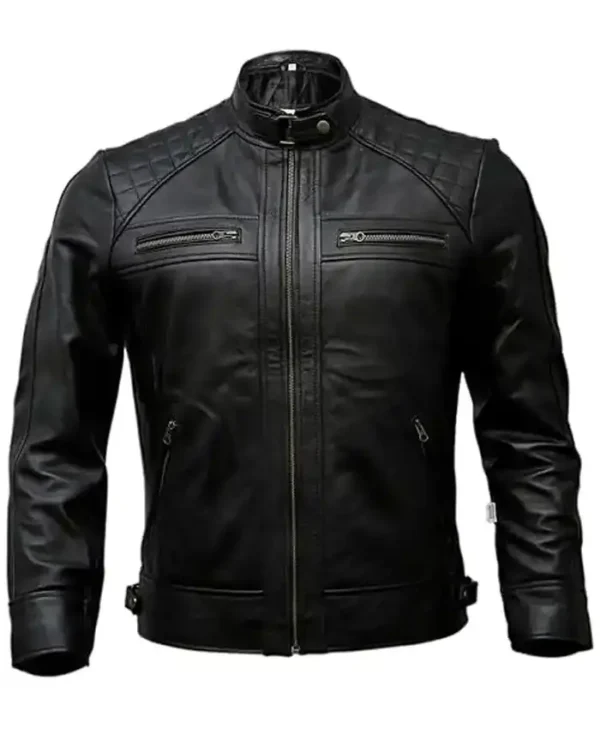 Genuine Men’s Leather Motorcycle Jacket Lambskin