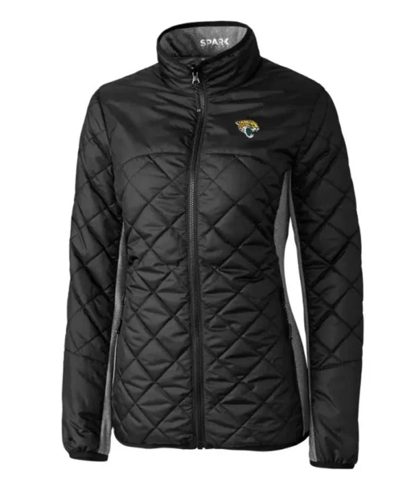 Jacksonville Jaguars Katherine Black Zip Quilted Jacket