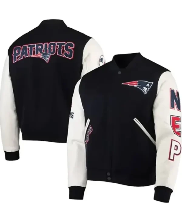 Jemmie New England Patriots Black Varsity Jacket