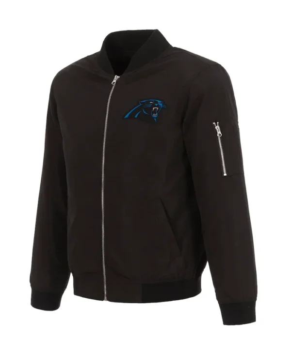 Lucius Carolina Panthers Sportsman Black Bomber Jacket