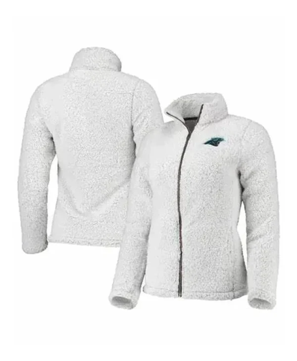 Mendie Carolina Panthers Teddy Sherpa Full-Zip Jacket