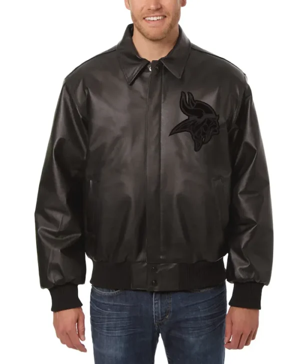 Minnesota Vikings Francisco Black Leather Jacket