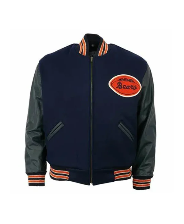 Moise Chicago Bears 1958 Vintage Wool Black Baseball Jacket