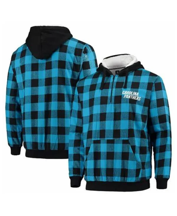 NFL Carolina Panthers Sherpa Flannel Pullover Jacket