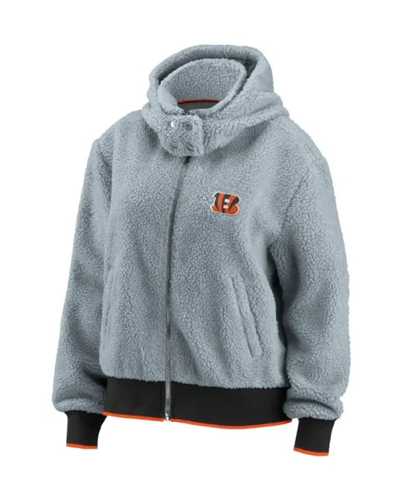 Pennie Cincinnati Bengals Grey Sherpa Hooded Jacket