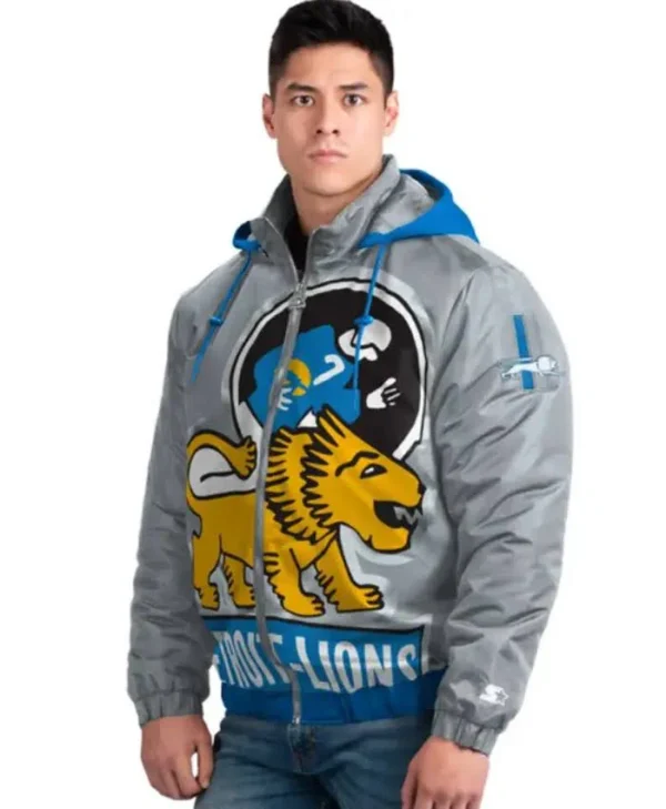 Rudyard Detroit Lions Starter Full Zip Hooded Jacket