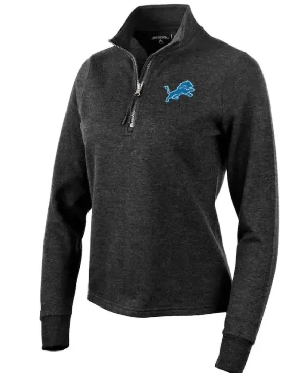 Russell Detroit Lions Team Black Quarter-Zip Jacket