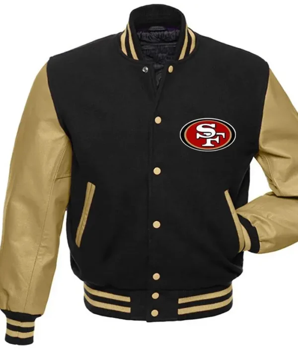 San Francisco 49ers Black and Gold Varsity Jacket